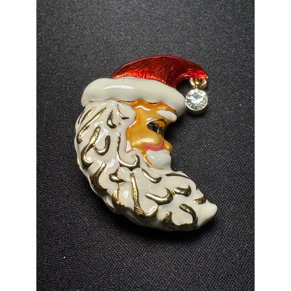 Vintage Christopher Radko Enamel Santa Claus Brooch